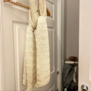 Barrington | Ivory and Gold Weave Knit Scarf